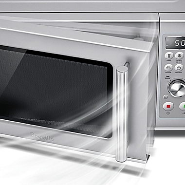 Breville&reg; the Compact Wave Soft Close Microwave in Silver. View a larger version of this product image.