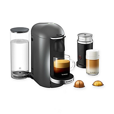 Nespresso&reg; by Breville&reg; VertuoPlus Deluxe Coffee and Espresso Maker Bundle in Titanium. View a larger version of this product image.