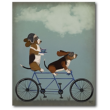 Courtside Market Basset Hound Tandem 16-Inch x 20-Inch Canvas Wall Art. View a larger version of this product image.