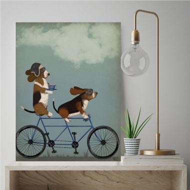Courtside Market Basset Hound Tandem 16-Inch x 20-Inch Canvas Wall Art. View a larger version of this product image.
