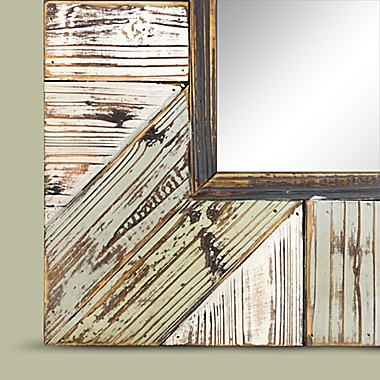 Striped Rustic Wood Framed 28-Inch x 39-Inch Rectangular Wall Mirror. View a larger version of this product image.