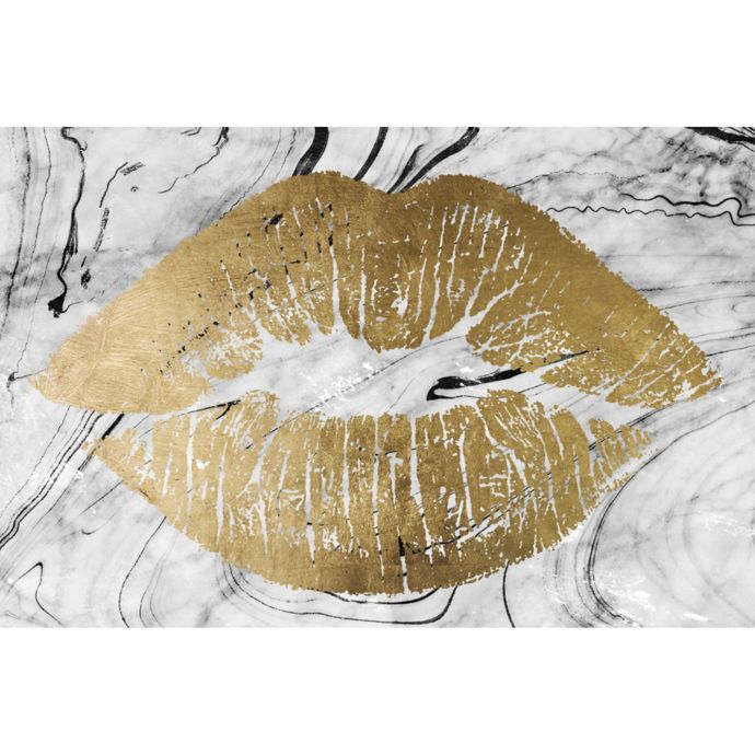 Oliver Gal Solid Kiss Canvas Wall Art In Grey Bed Bath Beyond
