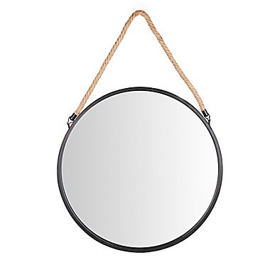Danya B.&trade; 20-Inch x 30.5-Inch Round Metal Wall Mirror in Black. View a larger version of this product image.