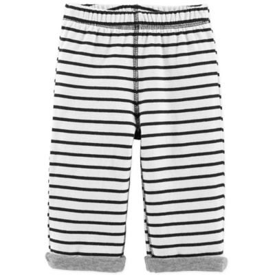 black and white striped baby pants