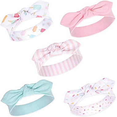 Hudson Baby&reg; Size 0-24M 5-Pack Ice Cream Headbands in Green. View a larger version of this product image.