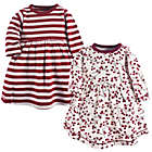 Alternate image 0 for Touched by Nature&reg; Size 9-12M 2-Pack Berry Branch Dresses in Red
