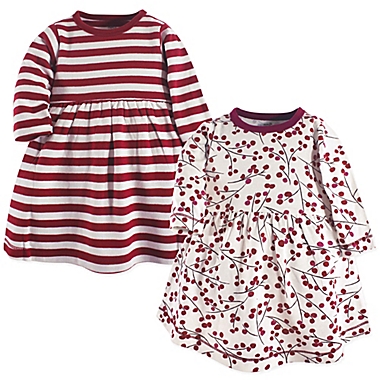Touched by Nature&reg; Size 9-12M 2-Pack Berry Branch Dresses in Red. View a larger version of this product image.