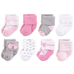 Little Treasures Terry Ballerina 8-Pack Socks in Pink