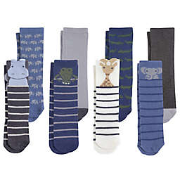 Hudson Baby® Size 6-12M  8-Pack Safari Boy Knee High Socks in Blue
