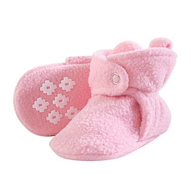 Little Treasures Size 0-6M Scooties Fleece Booties in Light Pink. View a larger version of this product image.