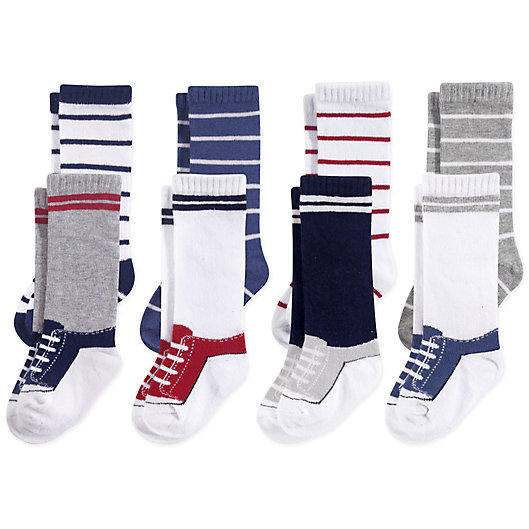 Alternate image 1 for Hudson Baby® 8-Pack Sneakers Knee High Socks