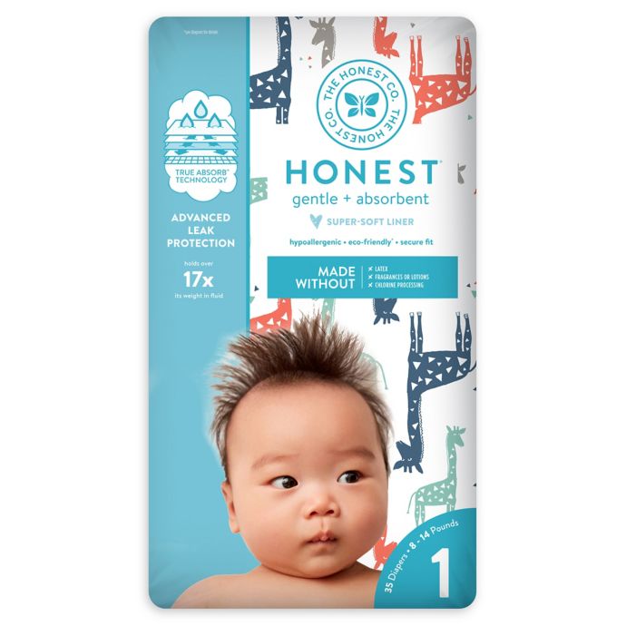 Honest 35 Pack Size 1 Diapers In Multicolored Giraffe Pattern Buybuy Baby