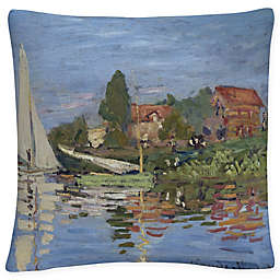 Regatta at Argenteuil Square Throw Pillow in Green