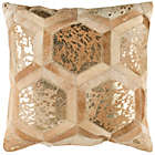 Alternate image 0 for Safavieh Maggie Metallic Cowhide Square Throw Pillow in Beige/Gold