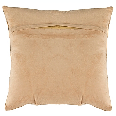 Safavieh Maggie Metallic Cowhide Square Throw Pillow in Beige/Gold. View a larger version of this product image.