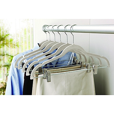 Simplify 6-Pack Velvet Hangers with Clips. View a larger version of this product image.