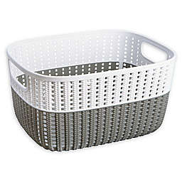 Simplify 2-Tone Decorative Small Storage Basket in Grey