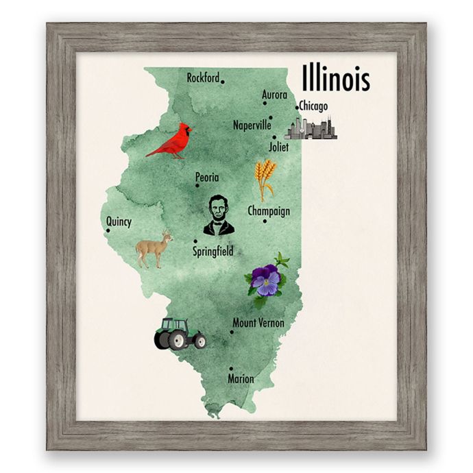Illinois Landmarks Framed 16 Inch X 18 Inch Wall Art Bed Bath Beyond