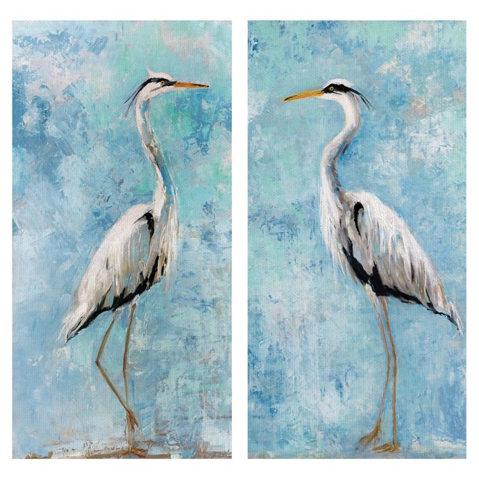 Heron I & II Canvas Wall Art (Set of 2) Bed Bath and Beyond Canada