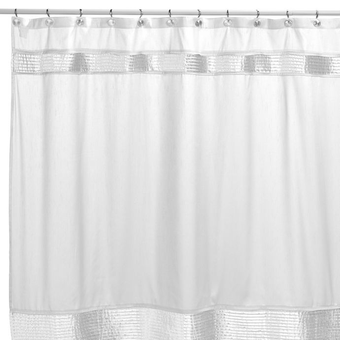 Willow 72Inch x 72Inch Fabric Shower Curtain in White Bed Bath and