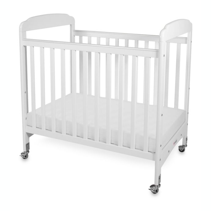 Foundations Serenity Compact Fixed Side Clearview Crib In White