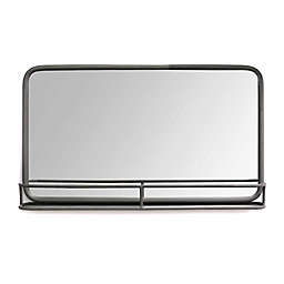 Mason 14-Inch x 24-Inch Rectangular Mirror with Shelf in Gunmetal