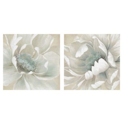 Winter Blooms I &amp; II 12-Inch Square Canvas Wall Art (Set of 2)
