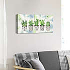 Alternate image 1 for Potted Succulents on Wood 34-Inch x 17-Inch Canvas Wall Art