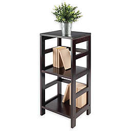 Winsome Trading Granville 2-Tier Storage Shelf with 2 Small Baskets in Espresso/Chocolate