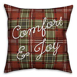 Designs Direct "Comfort & Joy" Square Throw Pillow in Red
