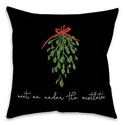 Designs Direct Under the Mistletoe Square Throw Pillow in Black