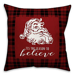 Designs Direct Tis The Season Square Throw Pillow in Red