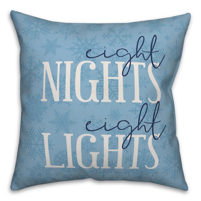 Designs Direct Eight Nights Eight Lights Square Throw Pillow In