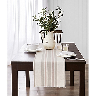 Striped 72-Inch Table Runner in Natural. View a larger version of this product image.