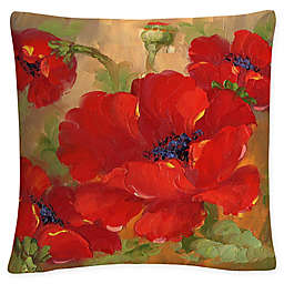 Trademark Fine Art Rio Poppies Square Throw Pillow