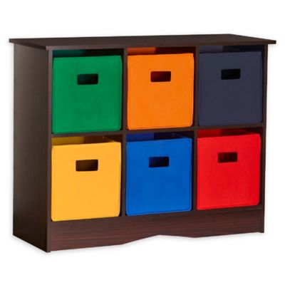 colorful toy bins