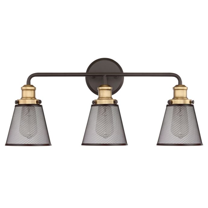 Quoizel Vault 3 Light Vanity Light In Western Bronze Bed Bath