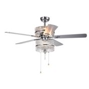 Wyllow Crystal 52-Inch 6-Light Ceiling Fan in Grey