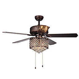 Pshita Crystal 52-inch 3-Light Ceiling Fan in Brown