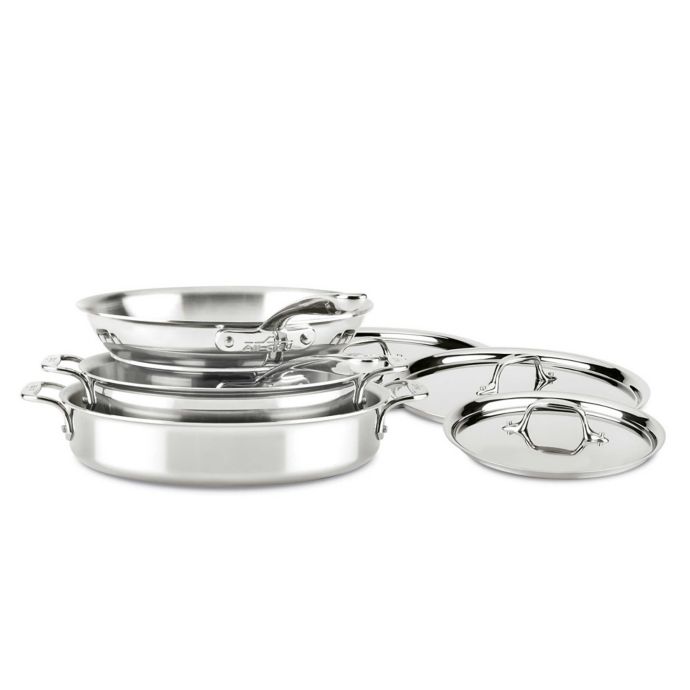 All-Clad D3 5 qt. Compact Stainless Steel 5-Piece Cookware Set | Bed All-clad D3 Compact Stainless Steel 5-piece Cookware Set