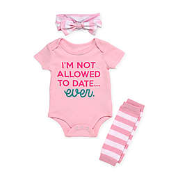 Baby Starters® Size 12M 3-Piece "Not Allowed to Date" Bodysuit, Leg Warmer, and Headband Set