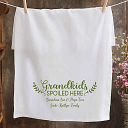 Personalized Grandkids Spoiled Here Tea Towel