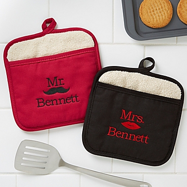 Better Together Mrs. Embroidered Pot Mitt. View a larger version of this product image.