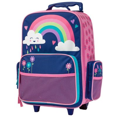 pink rolling luggage