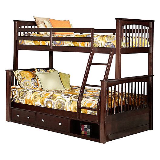 Pulse Cherry Twin Over Full Bunk Bed With Storage, Cherry Bunk Beds New World