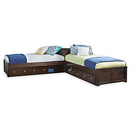 Hillsdale Furniture Pulse Twin L-Shaped Bed with Double Storage in Chocolate