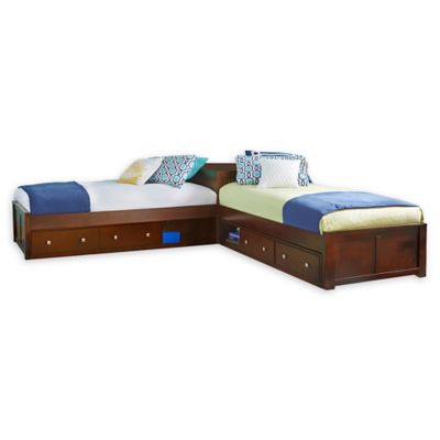 l shaped twin beds with trundle