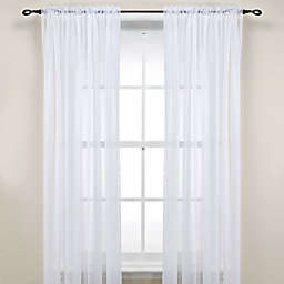 Rod Pocket Sheer Window Curtain Panel in White