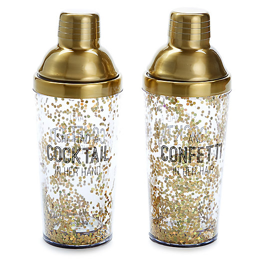 Alternate image 1 for Happy Hour Cocktail Shaker in Gold