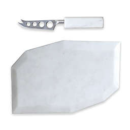 Artisanal Kitchen Supply® Geometric Marble Cheese Board and Knife Set